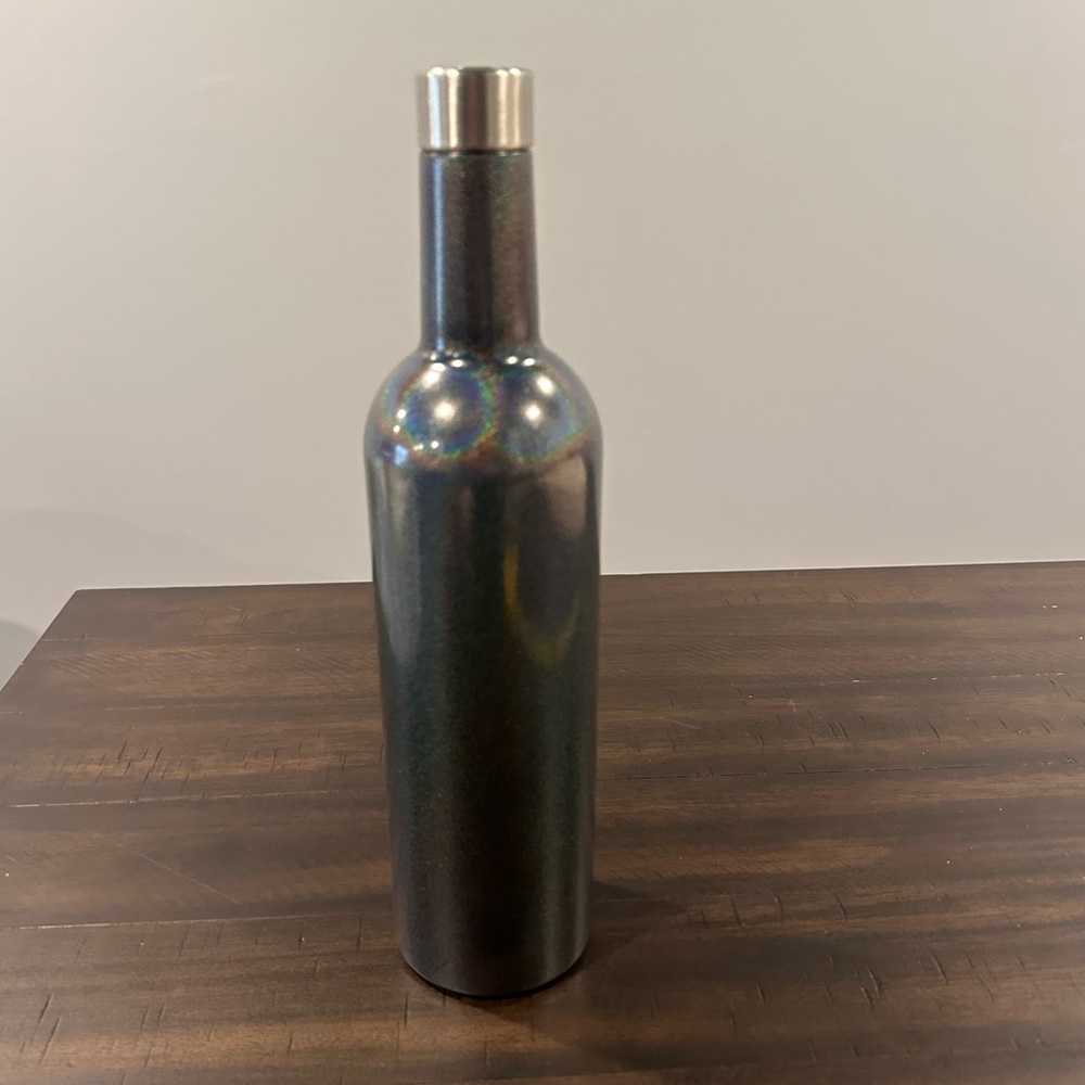 BruMate Winesulator 25 OZ Stainless Wine Canteen Black Glitter Bottle Leak Proof